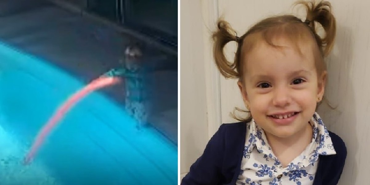 Mãe divulga vídeo de filha caindo na piscina para alertar sobre afogamento 