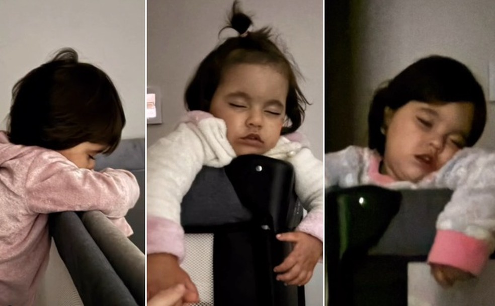 Menina só dormia em pé — Foto: Reprodução/Instagram