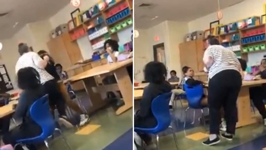 Em vídeo, professora agarra e grita com aluno; atitude causa revolta