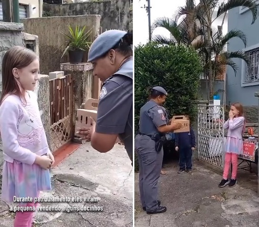 Policiais de SP surpreenderam Giulia com um hamster — Foto: Reprodução/Instagram