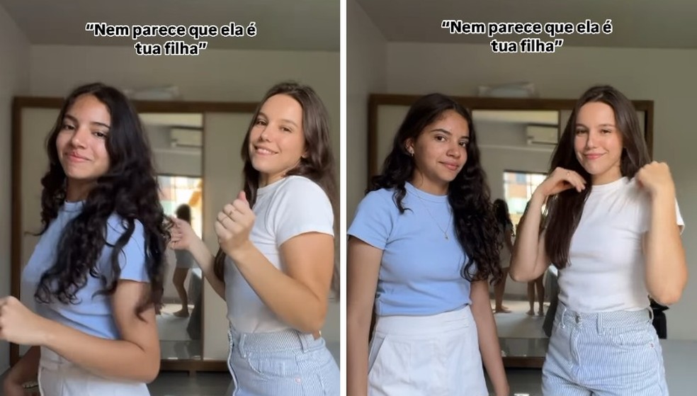 Ysabelli (à esquerda) e a mãe, Adriana: só de olhar, não dá para saber quem é quem — Foto: Reprodução/ Instagram