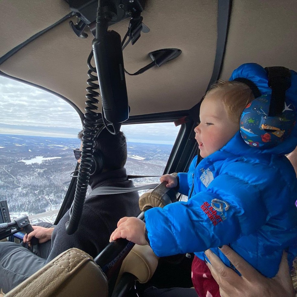 Kora voando de helicóptero — Foto: Reprodução/Instagram