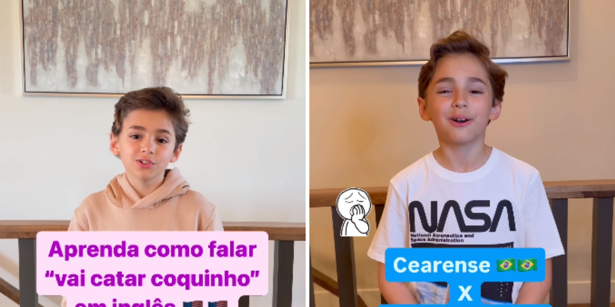 Menino viraliza ao ensinar como falar expressões típicas do Ceará em inglês