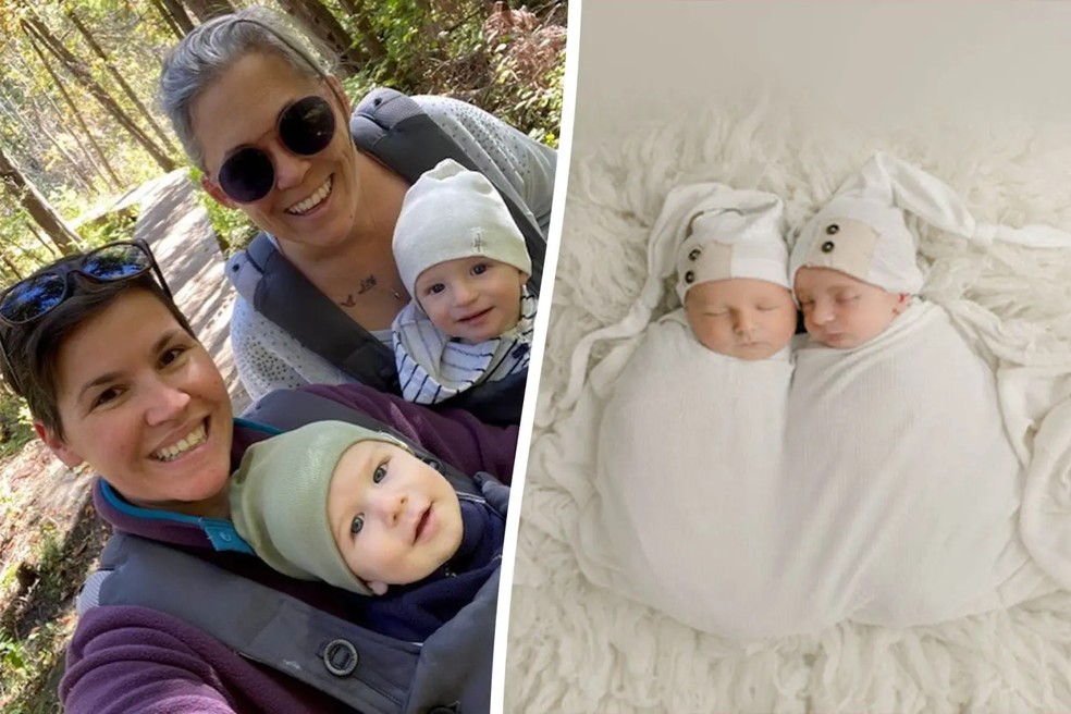 Os bebês nasceram com apenas 12 dias de diferença — Foto: Reprodução/New York Post
