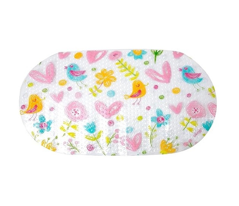 Tapete infantil para banho Corações Clingo é retangular com bordas arredondadas — Foto: Reprodução/Amazon
