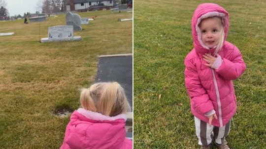 Menina de 2 anos viraliza com “amizade” inusitada em cemitério
