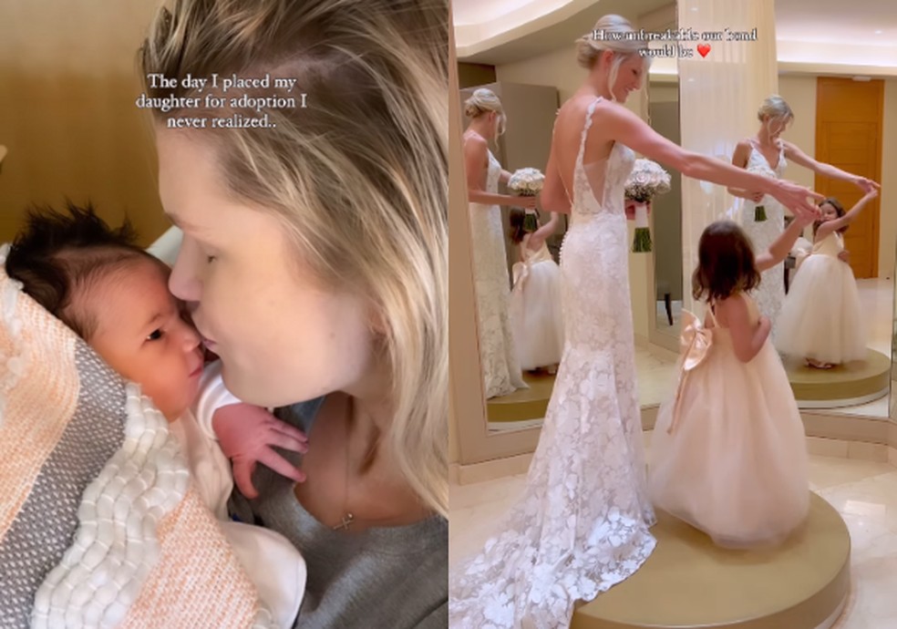 Bebê colocado para adoção é daminha de casamento da mãe biológica