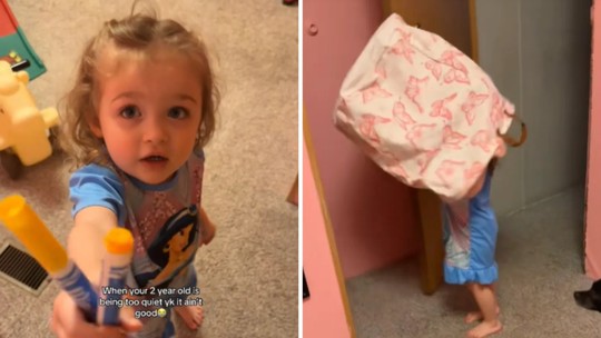 Pega no flagra, menina tenta escapar da mãe da forma mais fofa possível