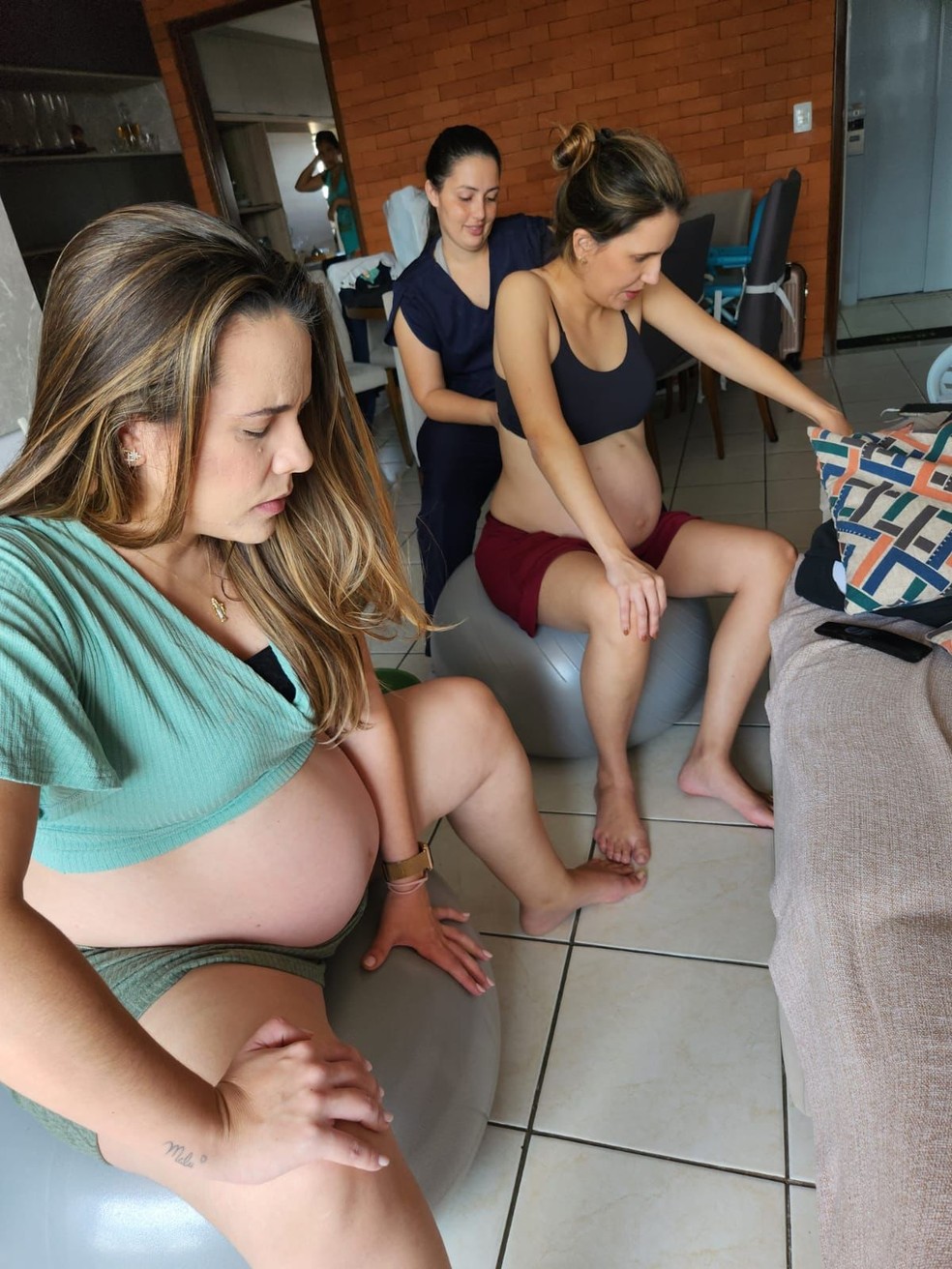 Irmãs antes do parto  — Foto: Arquivo Pessoal 