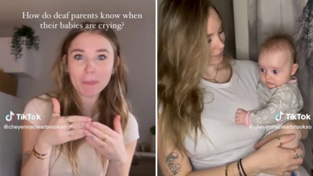 Mãe surda explica como sabe que bebê está chorando
