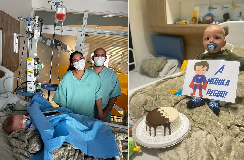 Recém-nascido é diagnosticado com câncer e recebe medula do pai: “Deu a ...