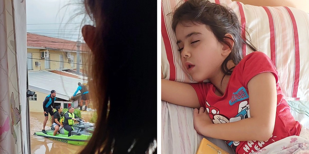 Pais de menina autista de 6 anos relatam crise de choro após resgate em enchente no RS