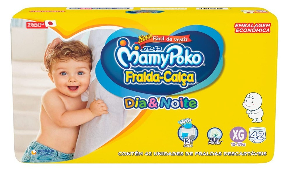MamyPoko Fralda-Calça Dia & Noite promete reforço duplo para evitar o vazamento de líquidos — Foto: Reprodução/Amazon