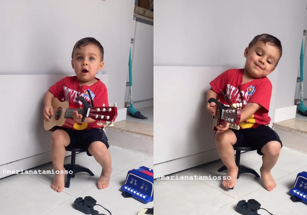 Arthur tocando violão — Foto: Reprodução/Instagram
