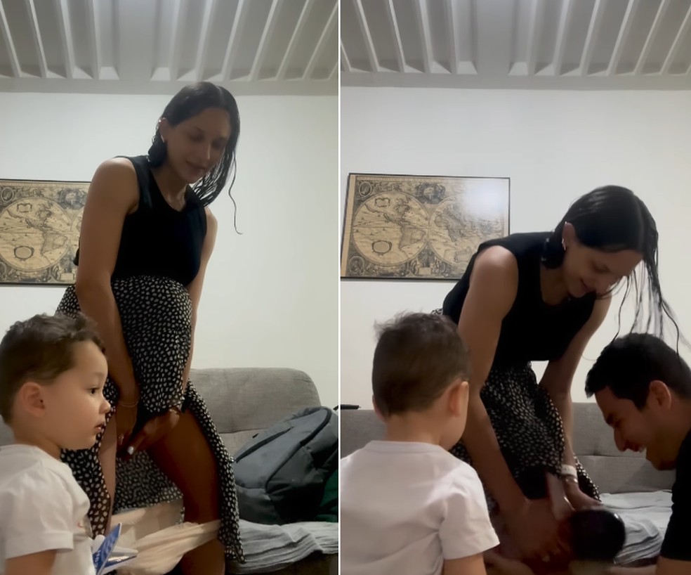 Mãe dá à luz em casa &mdash; Foto: Reprodução Instagram