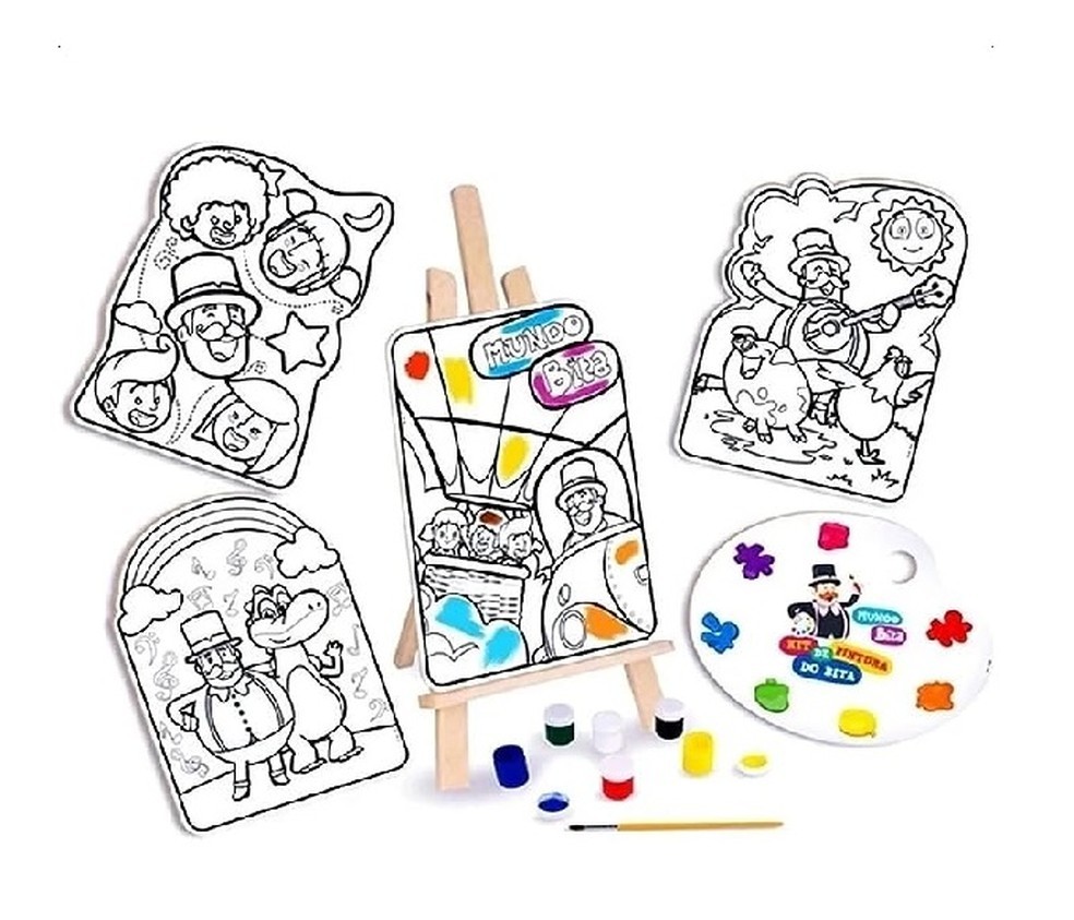 Kit de Pintura do Bita Nig Brinquedos inclui quatro telas ilustradas para colorir — Foto: Reprodução/Amazon