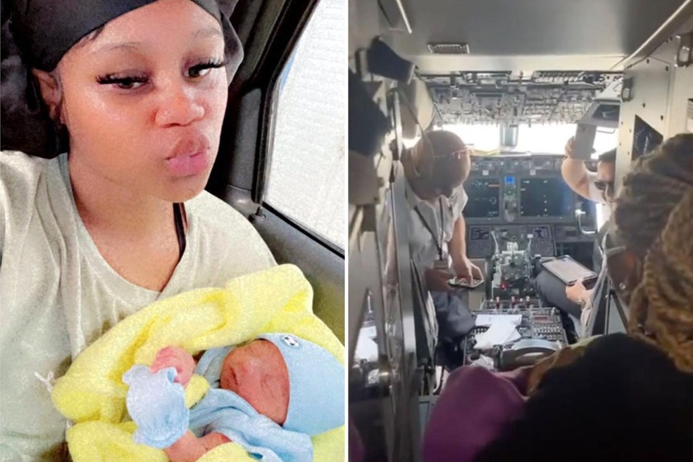 Kendria Rhoden, 21, deu à luz durante um voo dos EUA para a República Dominicana — Foto: Reprodução/New York Post