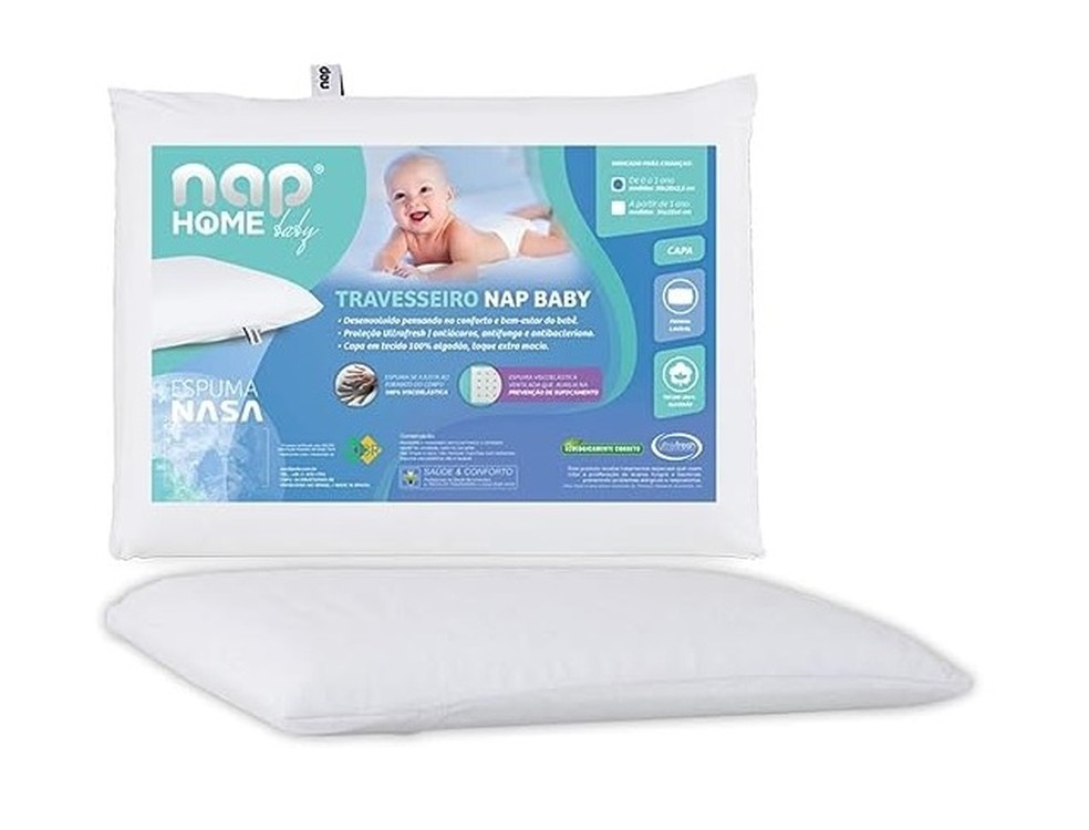 Travesseiro Nap Baby tem espuma Nasa — Foto: Reprodução/Amazon