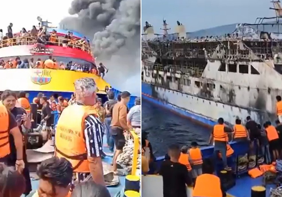 Balsa pegou fogo &mdash; Foto: Facebook/bakasangbusu14