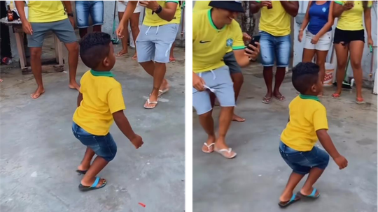 Menino de 3 anos viraliza fazendo a "Dança do Pombo" e imitando o jogador Richarlison
