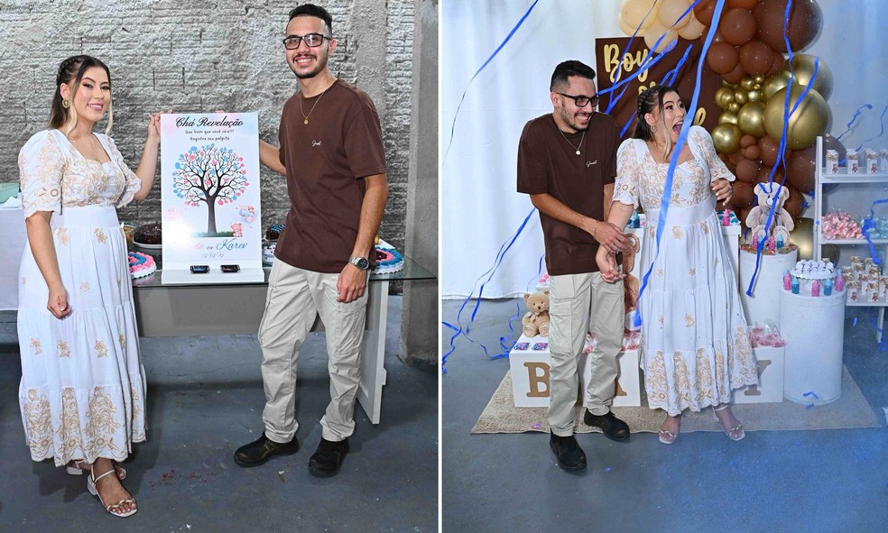 Dayana em seu chá revelação — Foto: Arquivo Pessoal