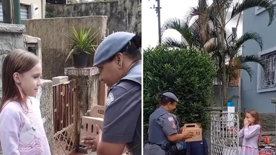 Polícia surpreende menina que vendia docinhos na frente de casa, em SP: "Alegria de uma criança é impagável"