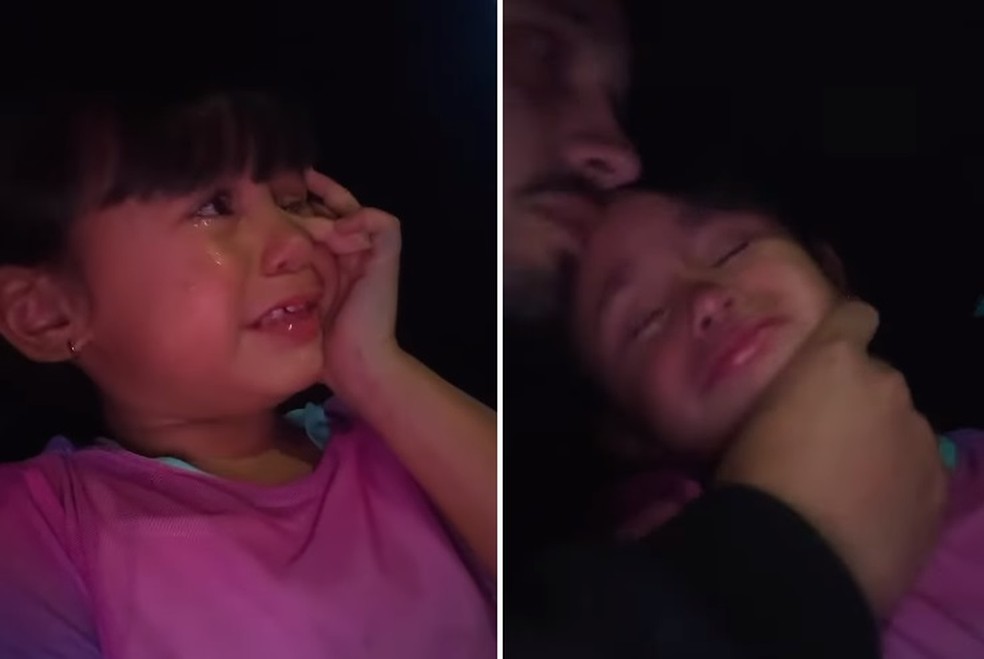 Menina de 5 anos chora ao ver situação da enchente no RS: 'As pessoas ...