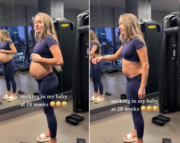 Grávida faz a barriga desaparecer e impressiona a internet