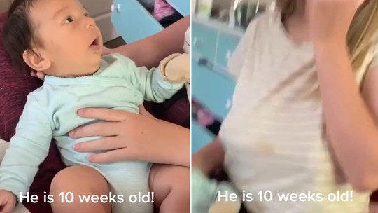 Bebê de apenas 2 meses diz “I love you” e pais ficam chocados
