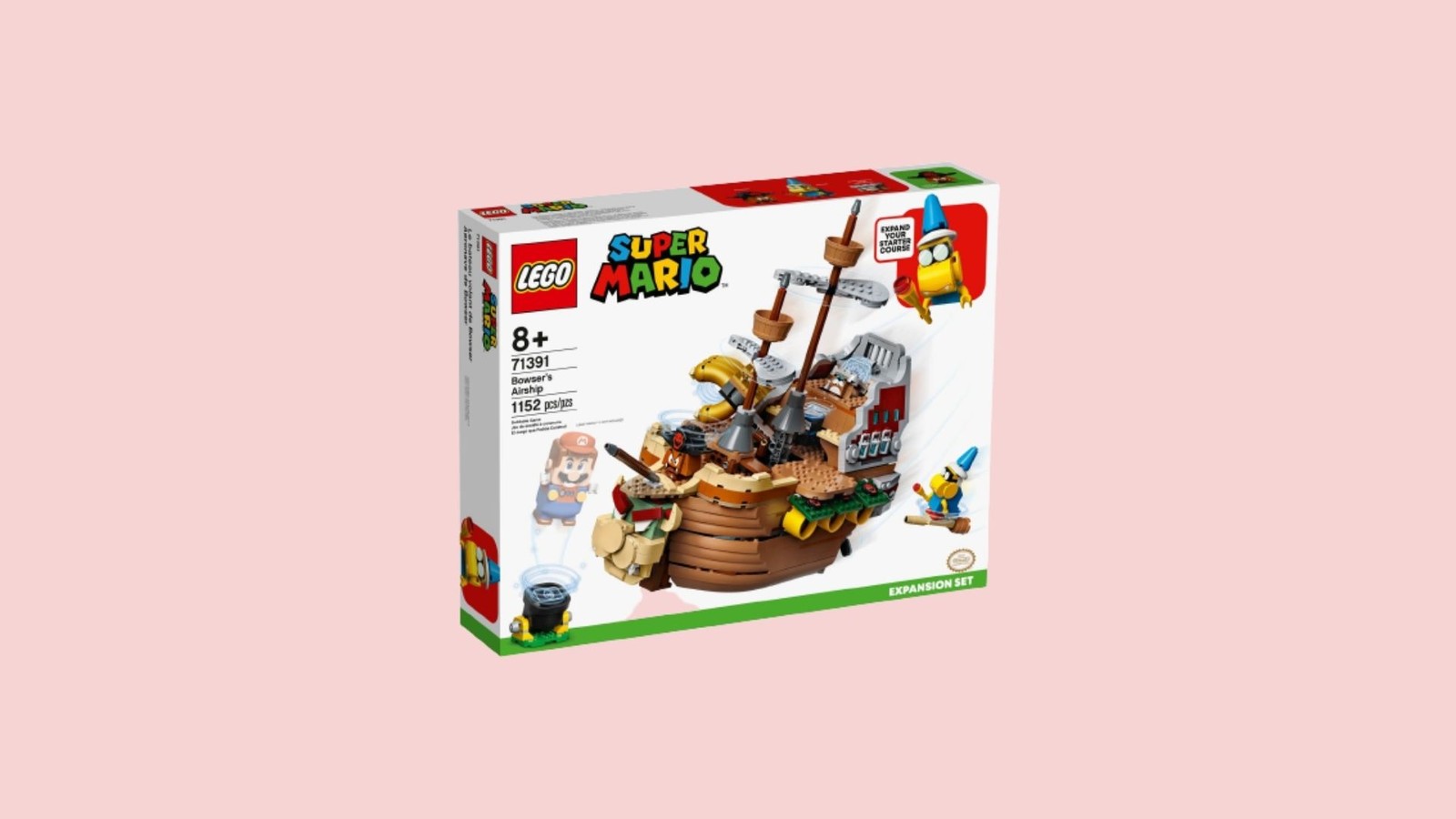 O navio voador vem para incrementar a brincadeira de quem já tem um pack da LEGO com personagens do Super Mário. Tem 1152 peças e é indicado para maiores de 8 anos | legombrinq.com.br | R$ 999,99 | Mede 30 x 35 x 19 cm