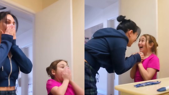 Mãe faz teste de gravidez ao lado da filha de 7 anos e vídeo viraliza