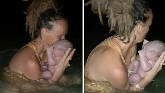 Mãe dá à luz enquanto nadava no mar às 2h da manhã, sem assistência médica
